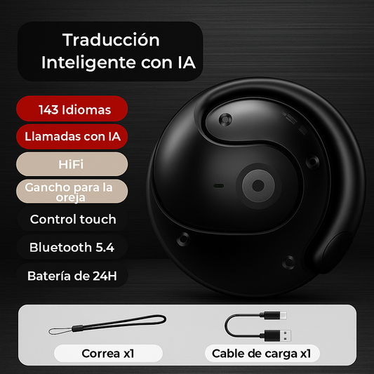 Auriculares Traductor Inteligente AI — Comunicación Sin Barreras en +150 Idiomas